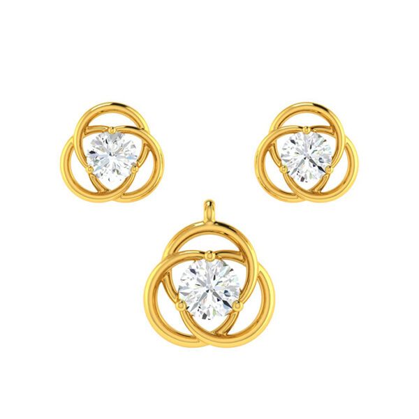 Studded Fancy Pendant Set | BIS 916 Purity
