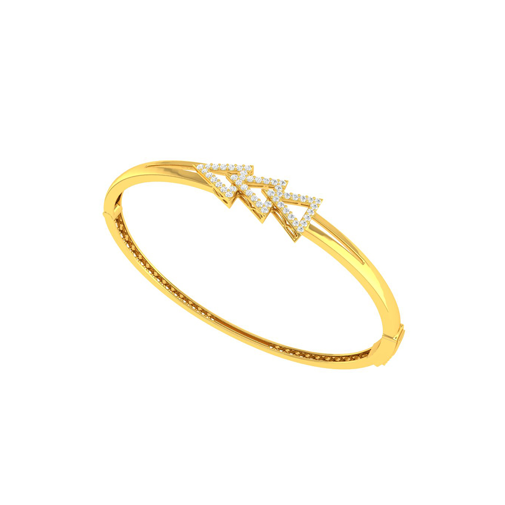 Paul Gold Fancy Oval Bangle | BIS 916 Purity
