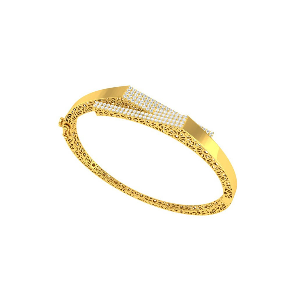 Paul Gold Fancy Oval Bangle | BIS 916 Purity