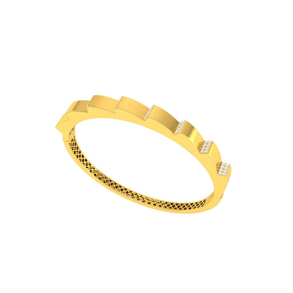 Paul Gold Fancy Oval Bangle | BIS 916 Purity