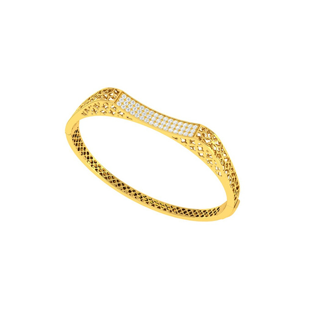Paul Gold Fancy Oval Bangle | BIS 916 Purity